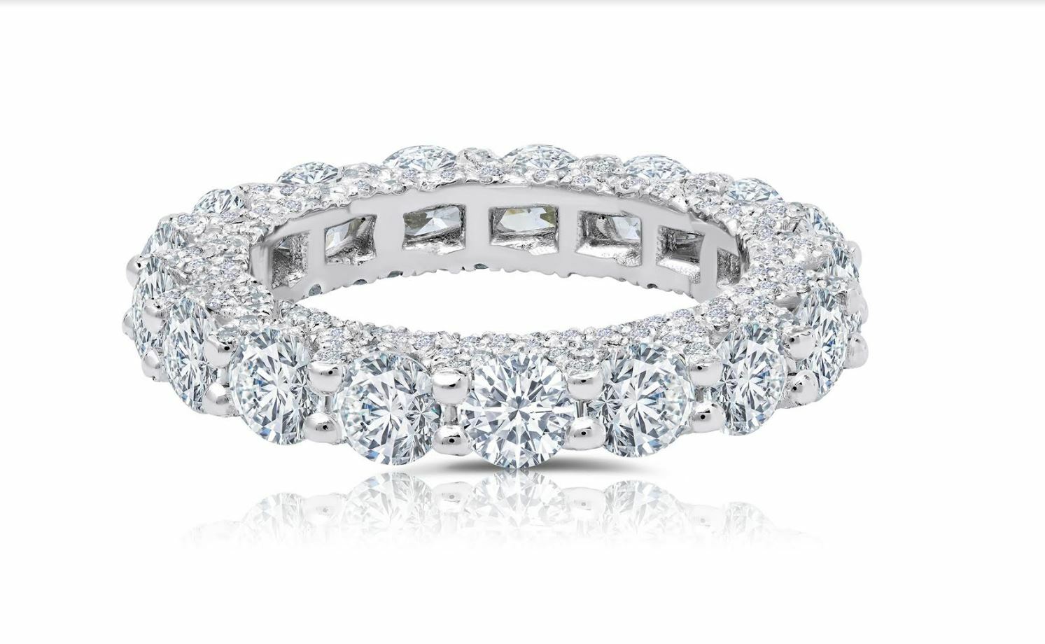 18K White Gold Diamond Eternity Ring Engagement Anniversary 5.29CT Natural3