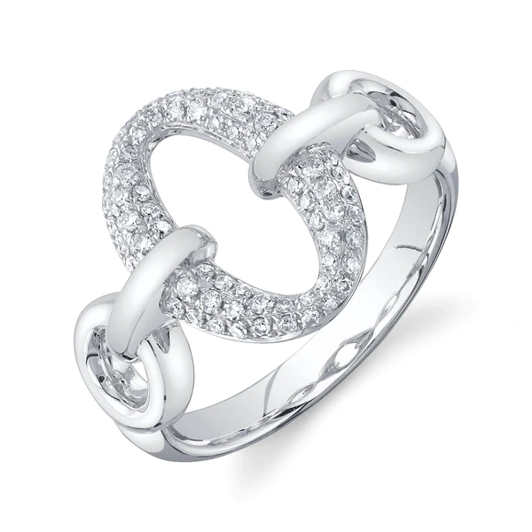 14K Gold Diamond Link Ring
