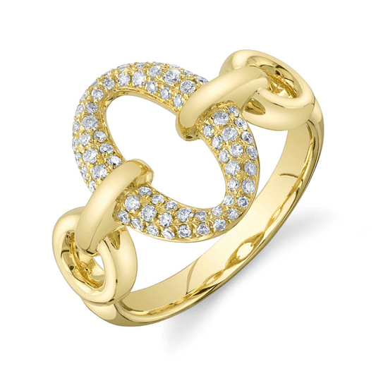 14K Gold Diamond Link Ring