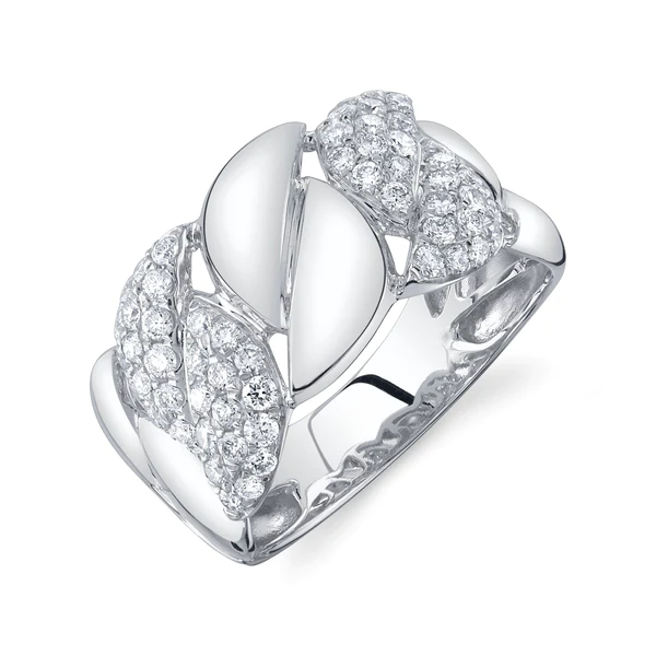 14K Gold Diamond Link 'S' Ring