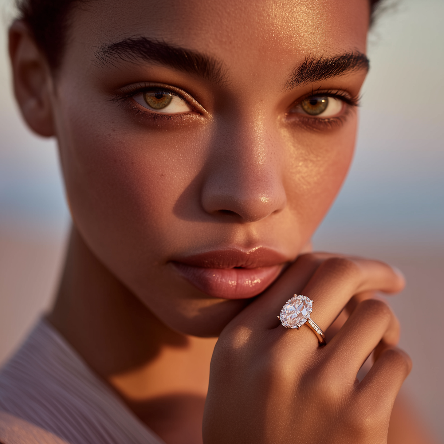 2.01 CT Lab Grown Oval Engagement Ring