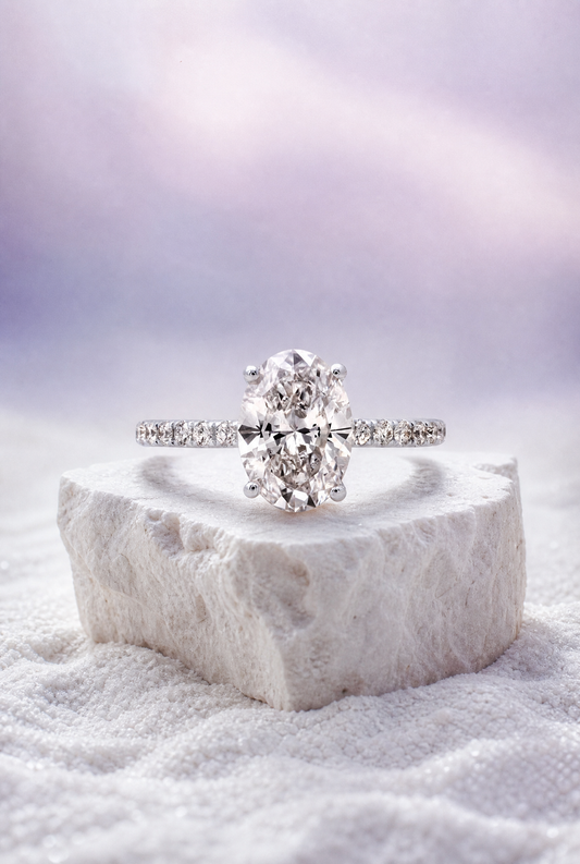 2.01 CT Lab Grown Oval Engagement Ring