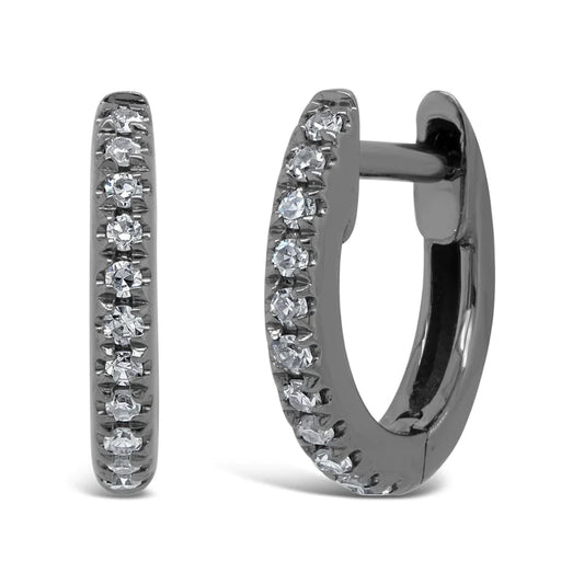 14K Gold 0.04 CT Diamond Huggie Earrings