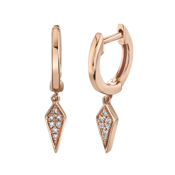 14K Gold 0.04 CT Diamond Kite Earrings