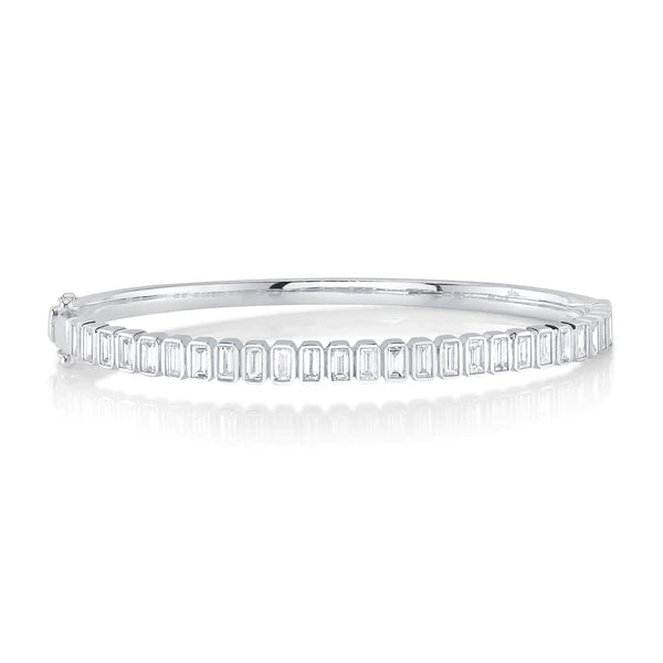 14K Gold 2.00 CT Diamond Baguette Bangle Bracelet