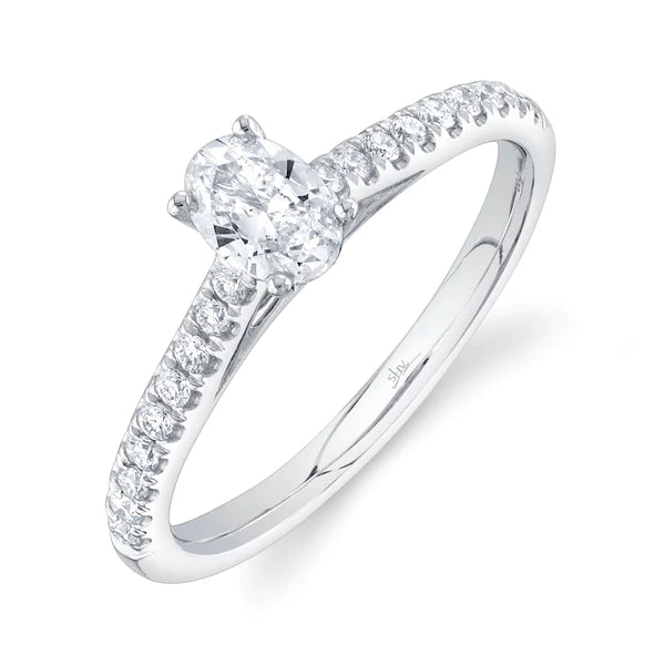 14K Gold Oval Cut Diamond Engagement Ring