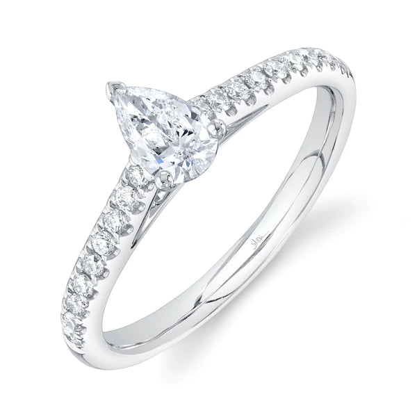 14K Gold Pear Diamond Engagement Ring