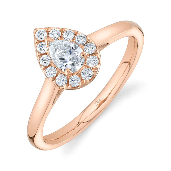 14K Gold Pear Cut Diamond Ring