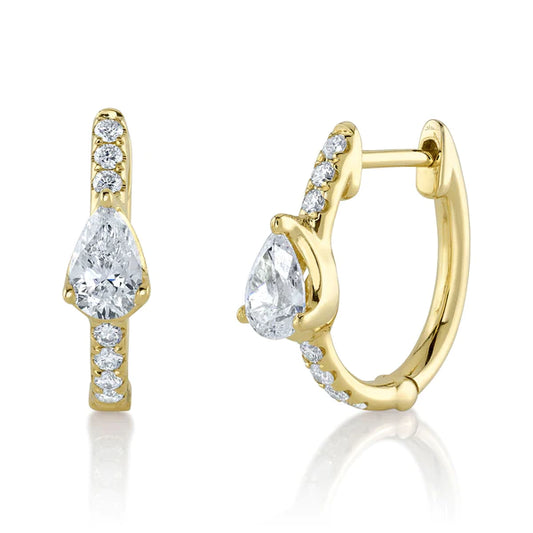 14K Gold 0.74 CT Diamond Huggie Earrings