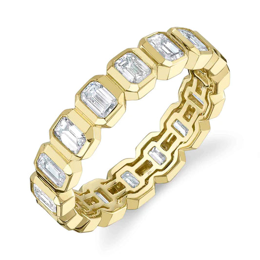 14K Gold Emerald Cut Diamond Eternity Ring