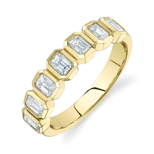 14K Gold Emerald Cut Diamond Ring