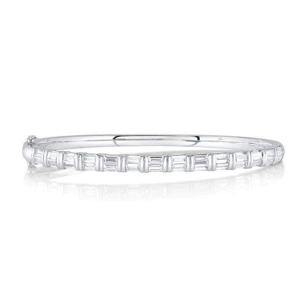 14K Yellow Gold Baguette Tennis Bangle