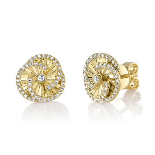 14K Gold Diamond Stud Earrings