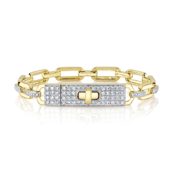 14K Gold Diamond Link Bracelet
