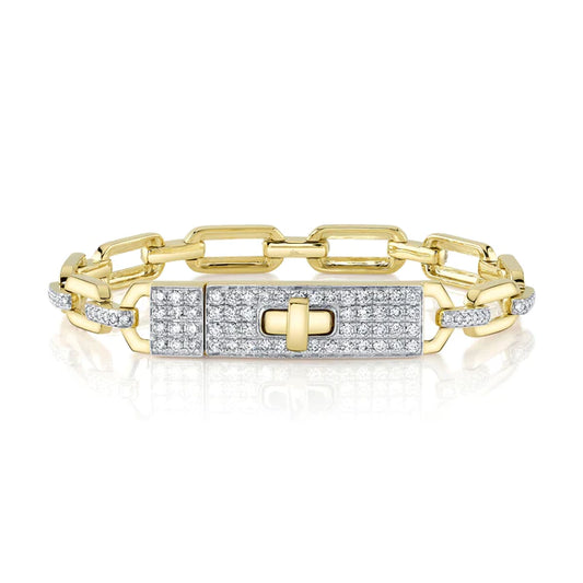 14K Gold Diamond Link Bracelet