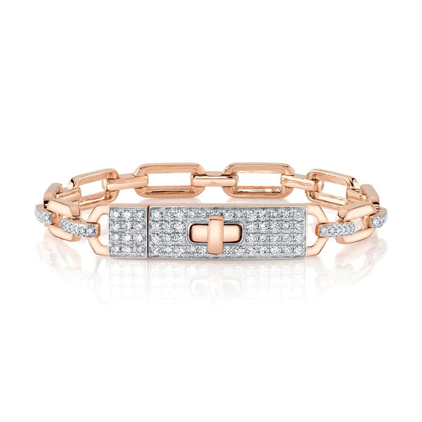 14K Gold Diamond Link Bracelet