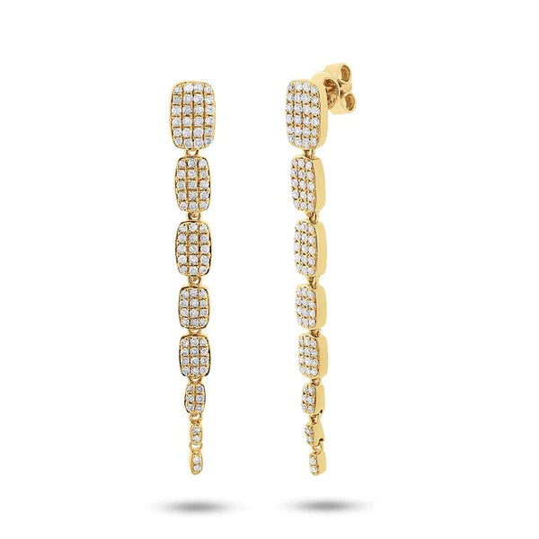 14K Gold 0.64 CT Diamond Serpentine Earrings