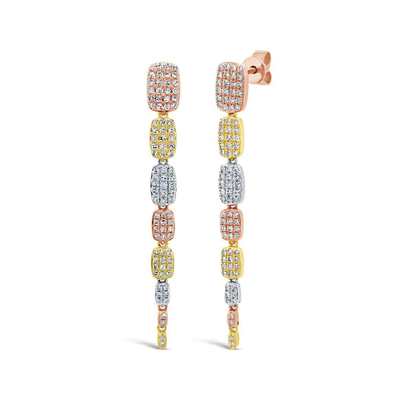 14K Gold 0.64 CT Diamond Serpentine Earrings