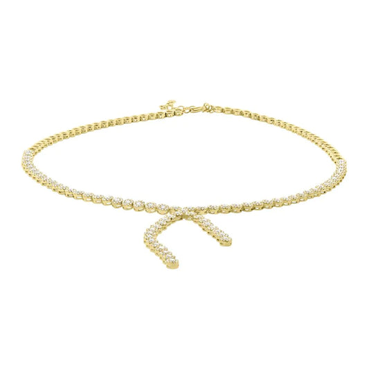 14K Gold Diamond Lariat Necklace