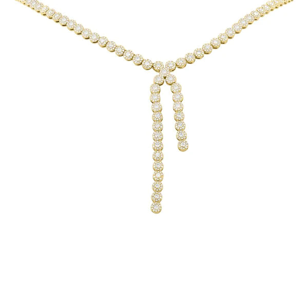 14K Gold Diamond Lariat Necklace