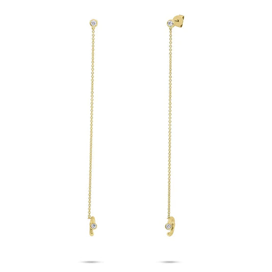 14K Gold 0.22CT Diamond Ear Cuff Stud Earrings