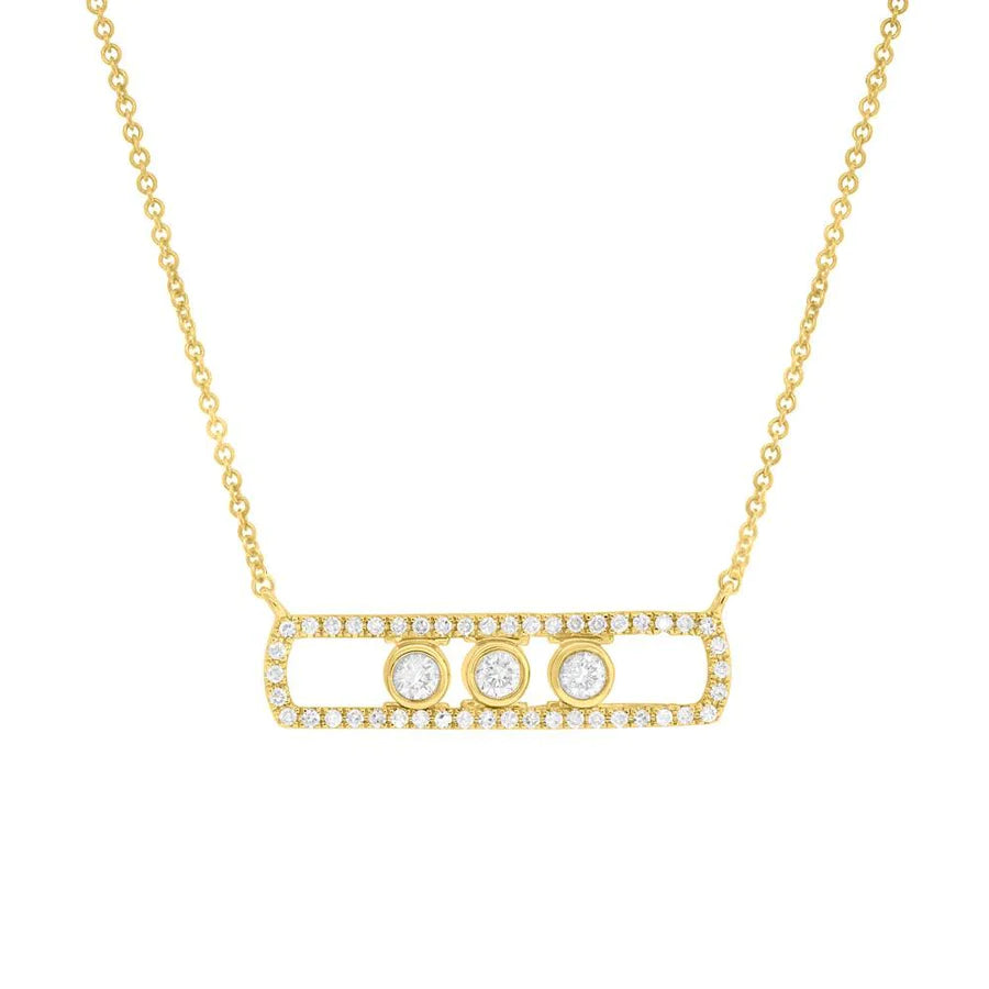 14K Gold 0.24 CT Diamond Slider Bar Necklace