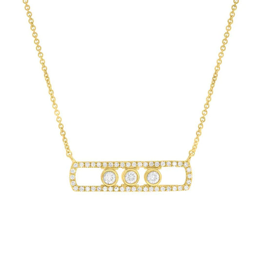 14K Gold 0.24 CT Diamond Slider Bar Necklace