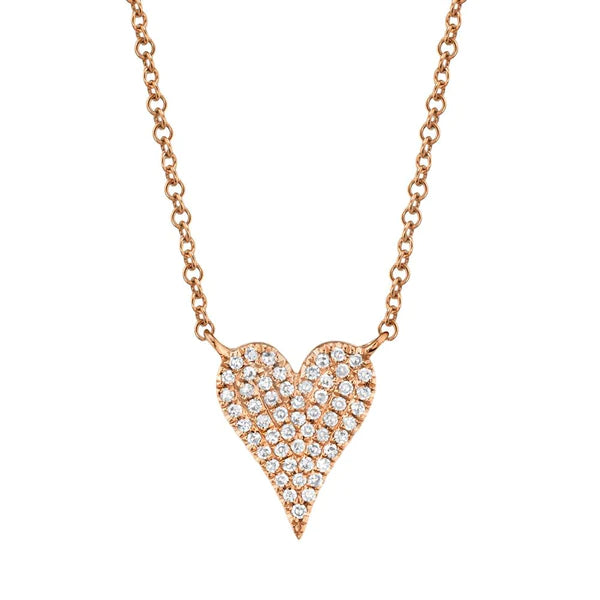 14K Gold 0.11 CT Diamond Heart Necklace