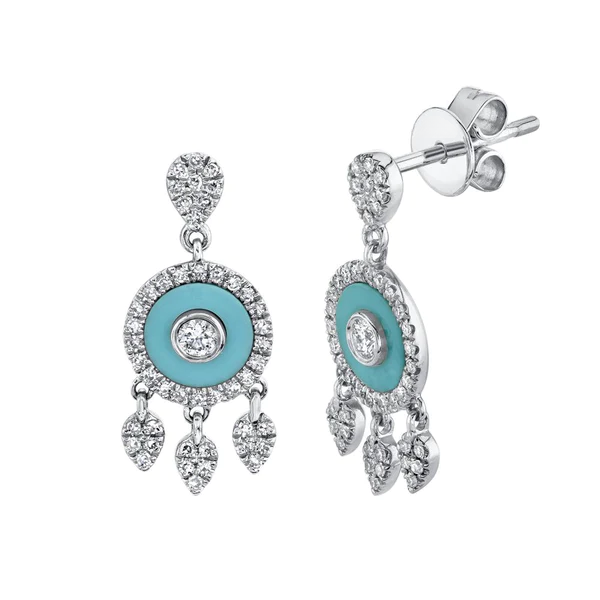 14K Gold 0.30 CT Diamond Dreamcatcher Earrings