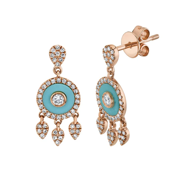 14K Gold 0.30 CT Diamond Dreamcatcher Earrings