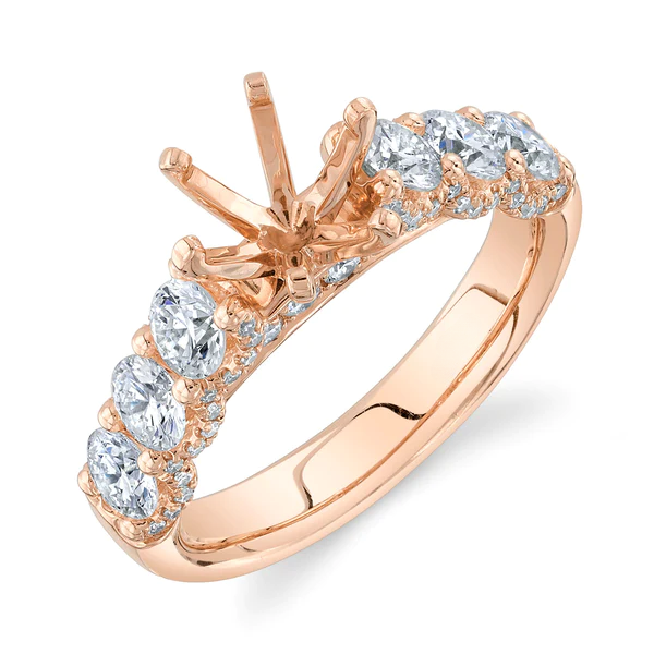 14K Gold Diamond Semi Mount Ring