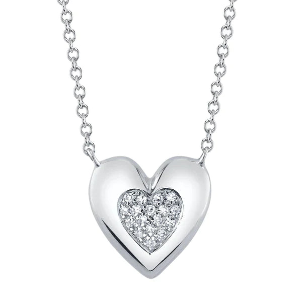 14K Gold 0.15 CT Diamond Heart Necklace