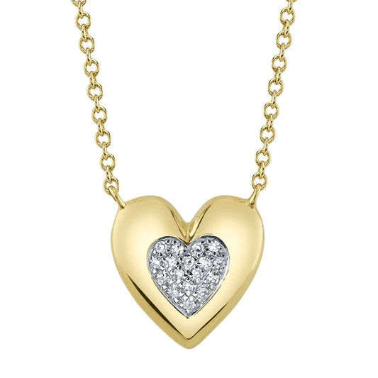 14K Gold 0.04 CT Diamond Heart Necklace