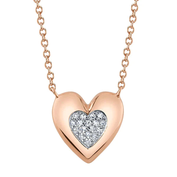 14K Gold 0.15 CT Diamond Heart Necklace