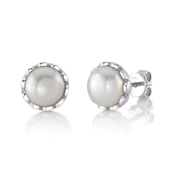 14K Gold Cultured Pearl Stud Earrings