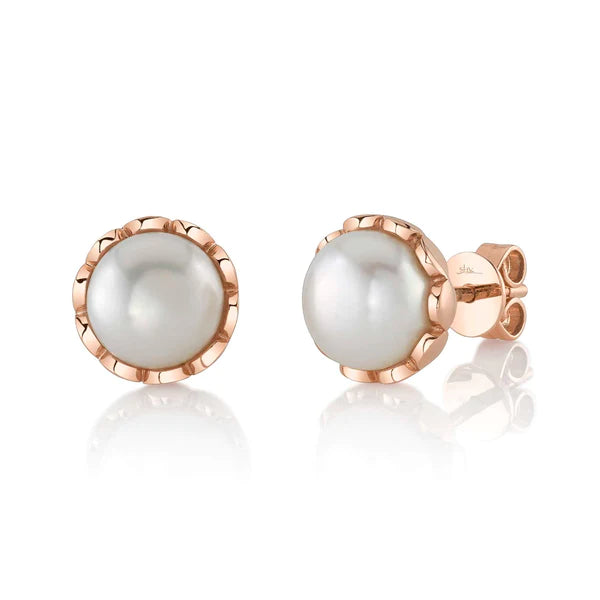 14K Gold Cultured Pearl Stud Earrings
