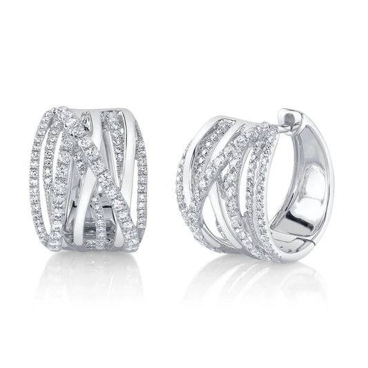 14K Gold Diamond Bridge Earrings