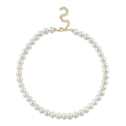 14K Gold Diamond Pearl Necklace