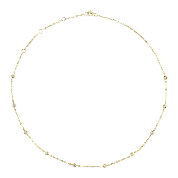 14K Gold Diamonds By The Yard Necklace