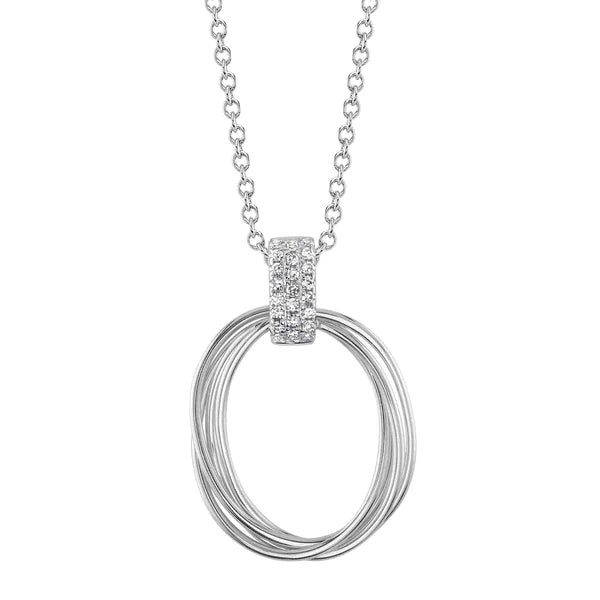14K Gold Diamond Oval Necklace