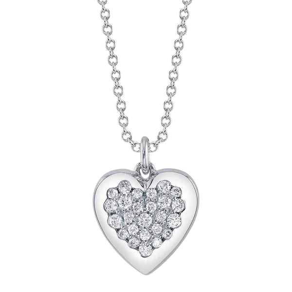 14K Gold Diamond Heart Necklace