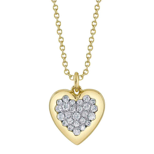 14K Gold Diamond Heart Necklace