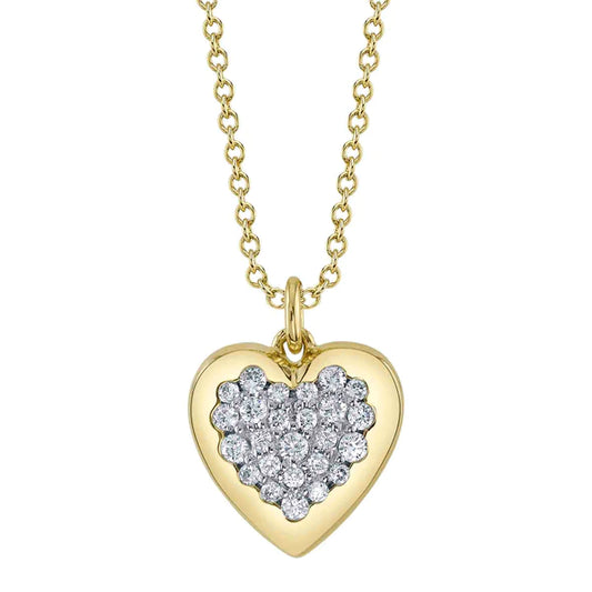 14K Gold Diamond Heart Necklace