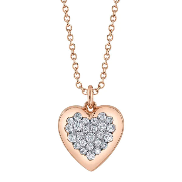 14K Gold Diamond Heart Necklace