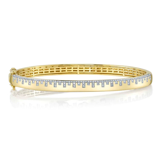 14K Gold Diamond Bangle Bracelet