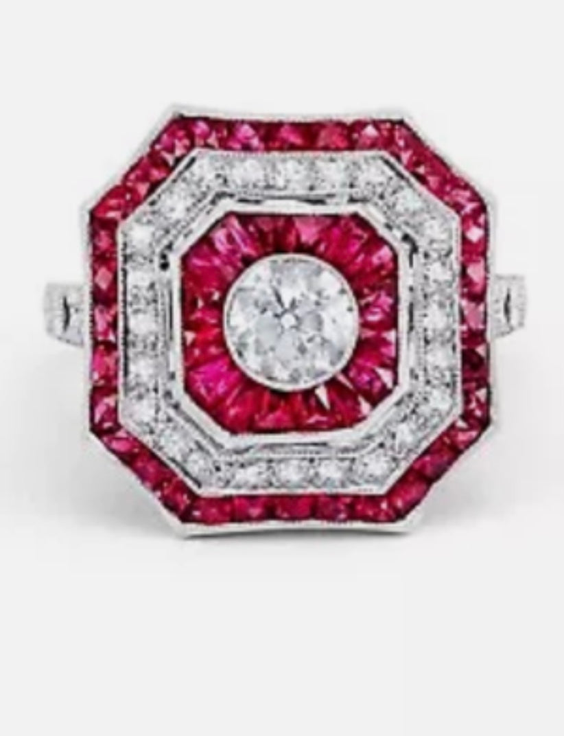 Payment 2 Ruby Diamond Platinum Ring
