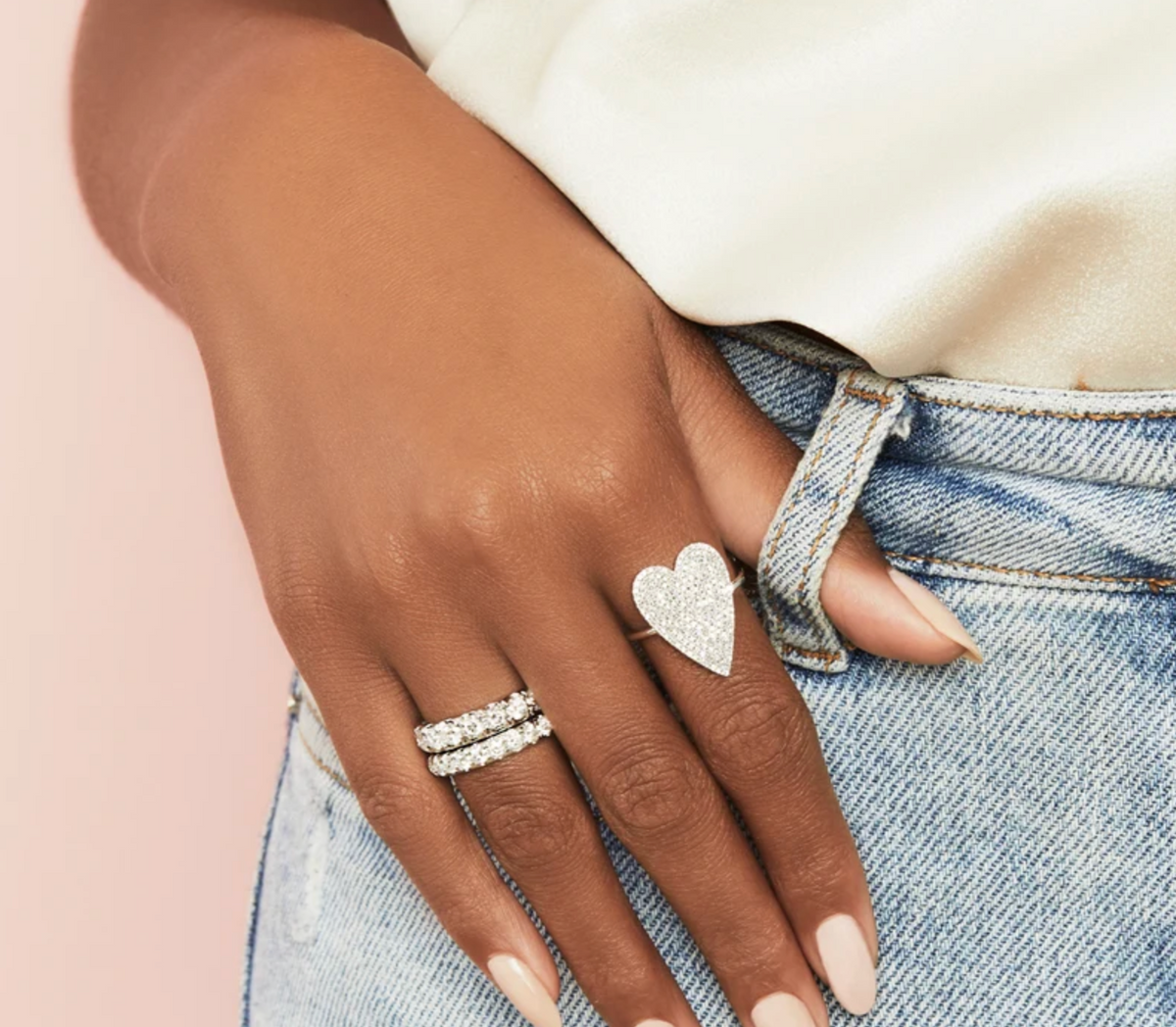 14K Yellow Gold Diamond Heart Ring
