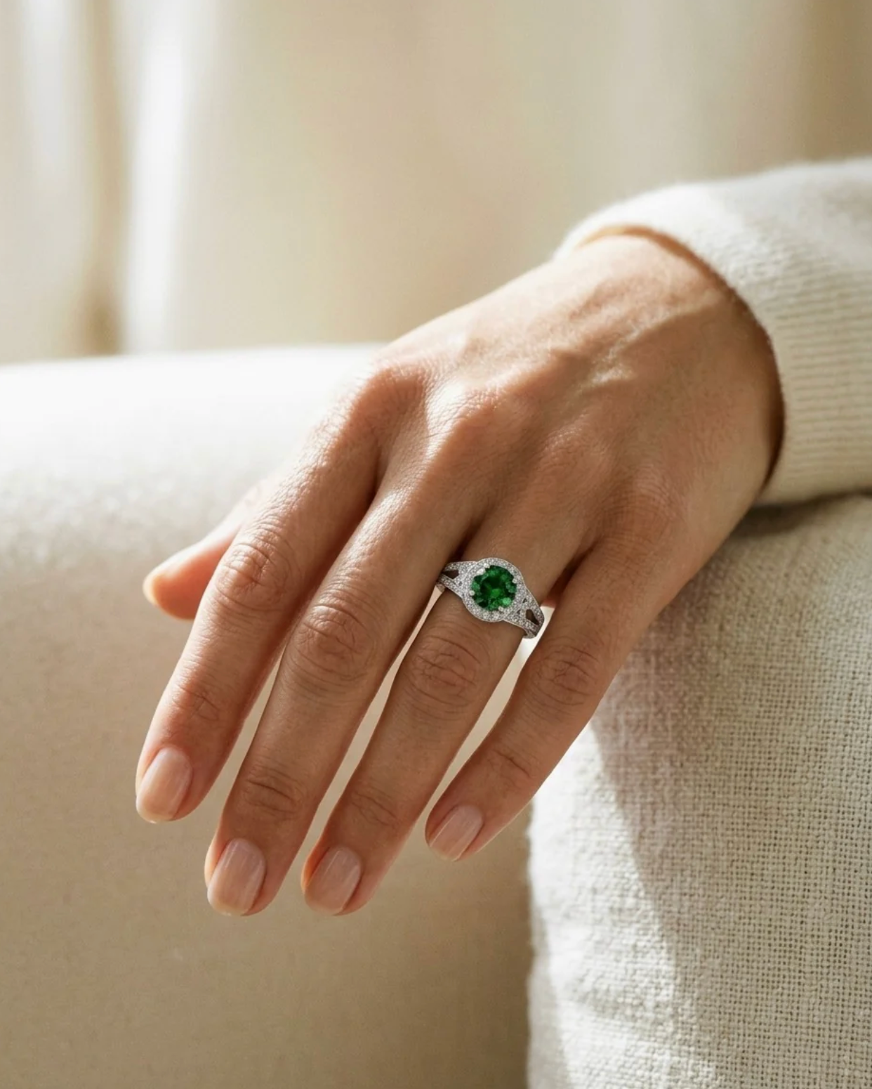 Green Tourmaline Diamond Platinum Ring 2.28 TCW Round Cut Certified Natural
