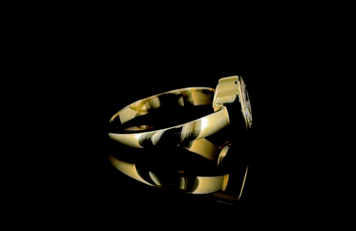 Lab Created Round Rose Cut Diamond Bezel Ring 14K Yellow Gold 1.22 CTW