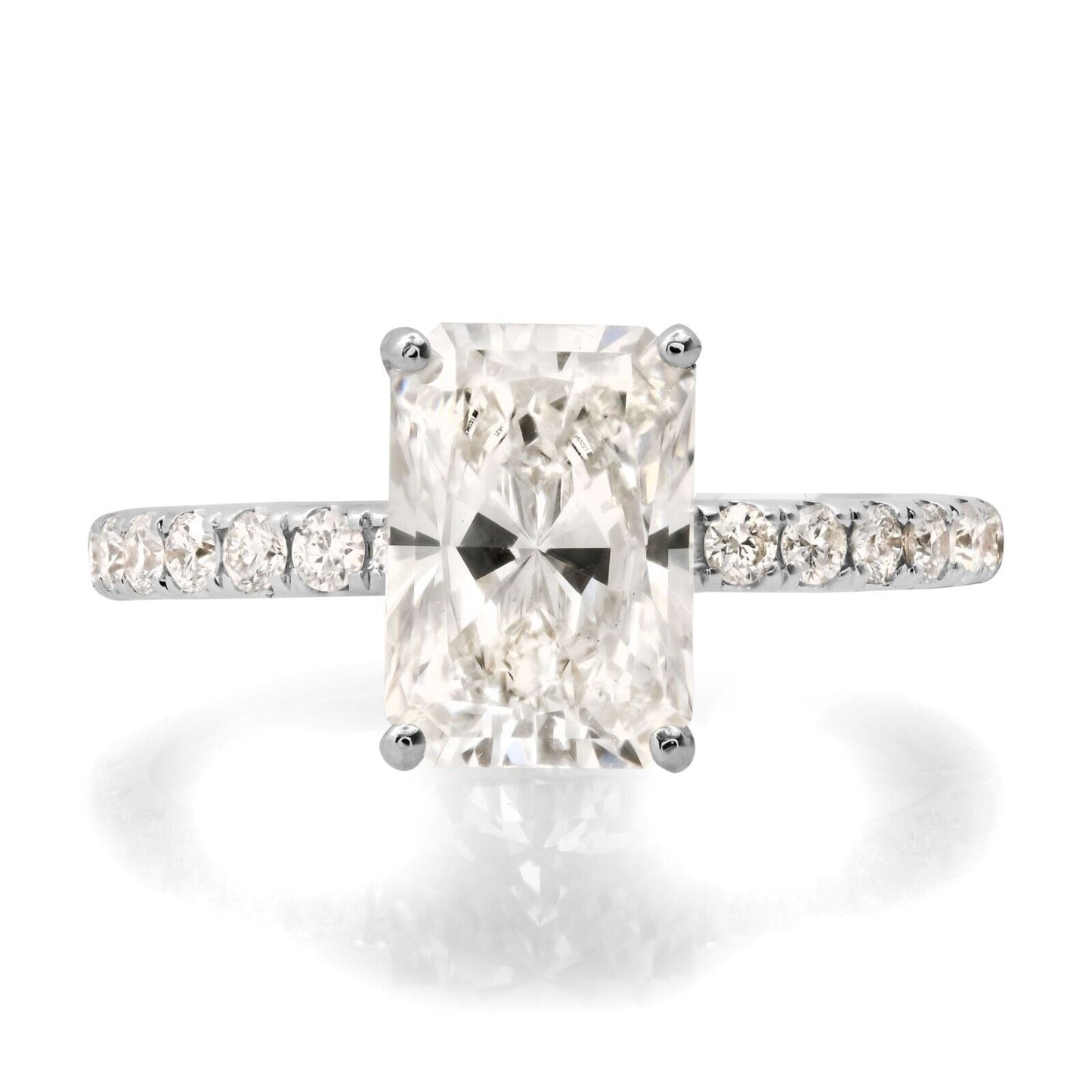 2.51 TCW 14K White Gold Lab Grown Radiant Diamond Engagement Ring